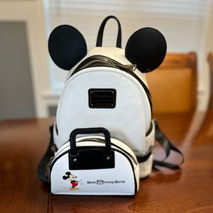 Loungefly Mickey Mouse Backpack w/ small detachable bag